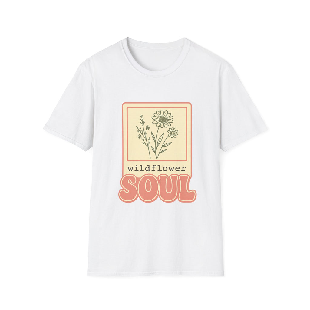 Wildflower Soul Unisex T-Shirt - Softstyle Floral Tee, Nature Lover Shirt, Casual Everyday Wear, Gift for Her, Bohemian Vibes